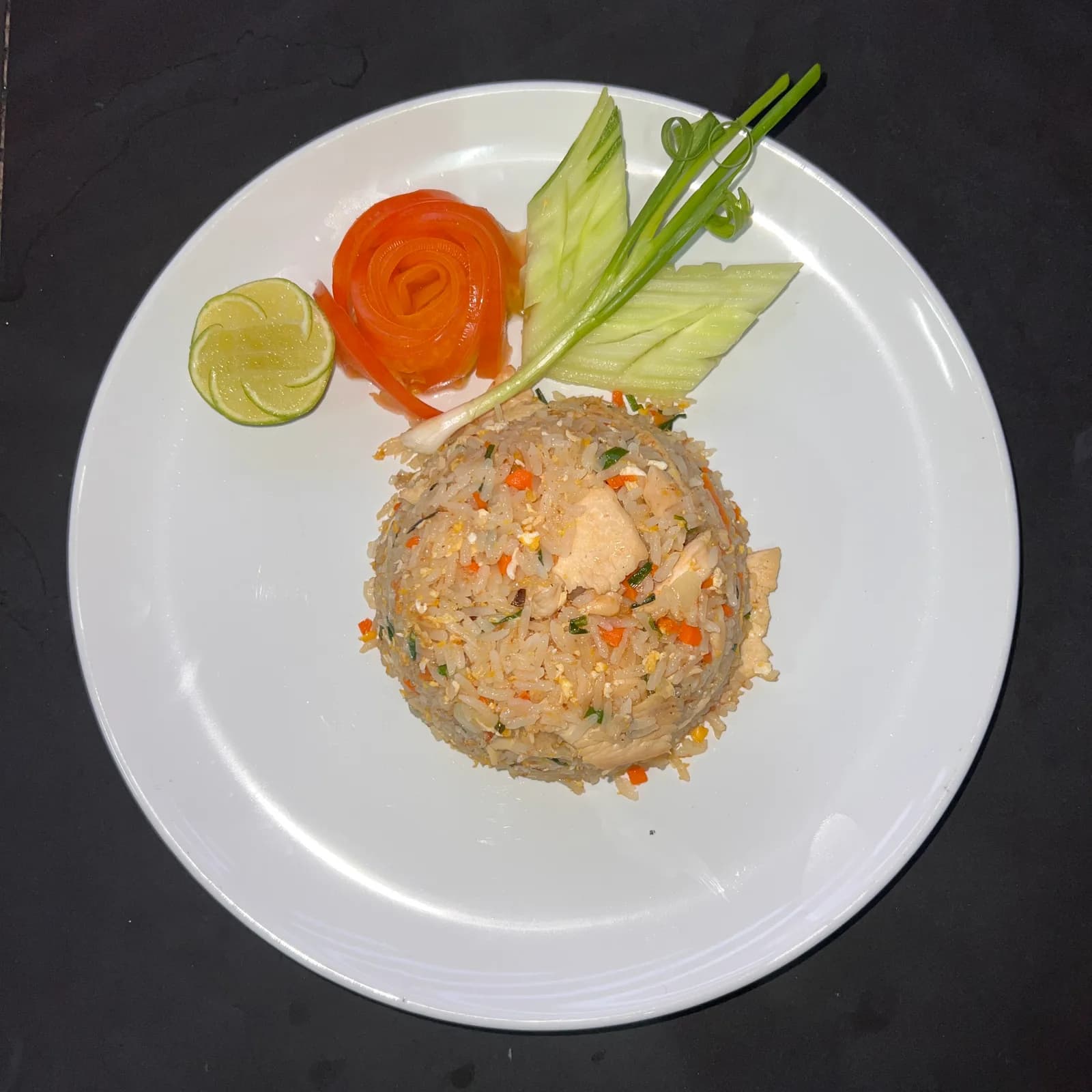 Upload fried rice at Green Flow restaurant, Ban Tai Beach, Koh Samui